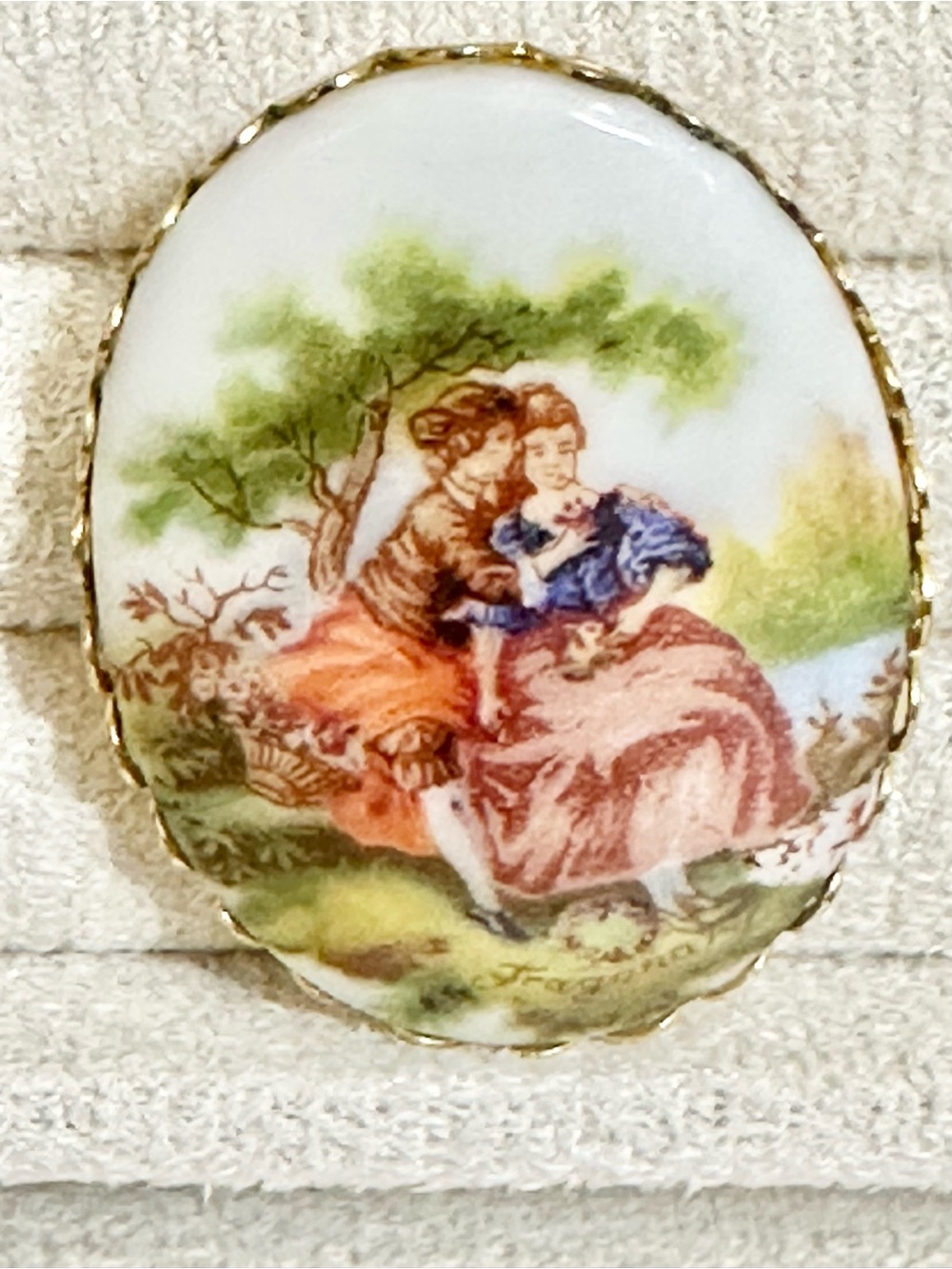 Vintage 18th Century Courting Couple Rococo Style - Inspired by Jean-H Fragonard